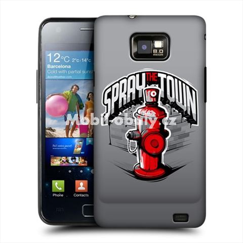 HEAD CASE obal na mobil Samsung Galaxy i9100 S2 červeny hydrant s popiskem