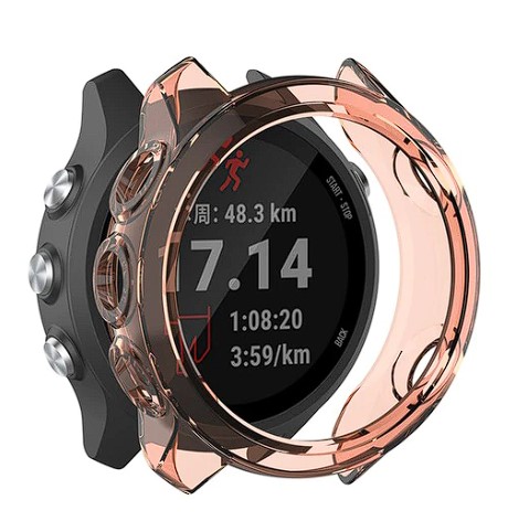 Silikonové pouzdro pro chytré hodinky Garmin Vivoactive 4 oranžová průhledná