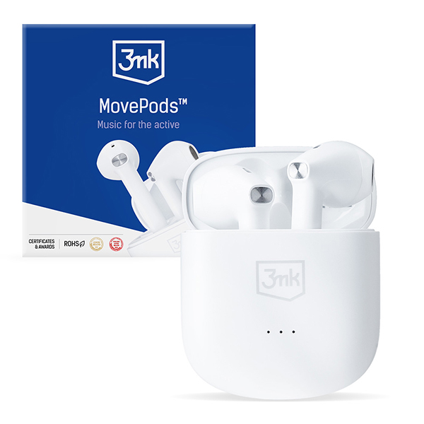 Bluetooth sluchátka MovePods 3mk bílá barva