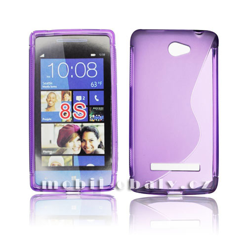 Obal S-line na mobil HTC windows phone 8S fialový silikon s line