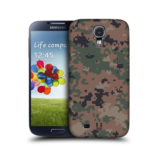 HEAD CASE pouzdro na mobil Samsung galaxy S4 Vojenský vzor tmavá kamufláž kostkovaná