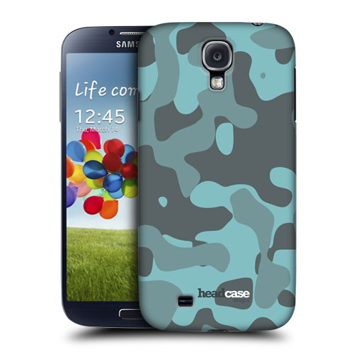 HEAD CASE pouzdro na mobil Samsung galaxy S4 Vojenský vzor světlá modrá