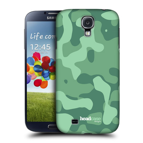 HEAD CASE pouzdro na mobil Samsung galaxy S4 Vojenský vzor zelená barva