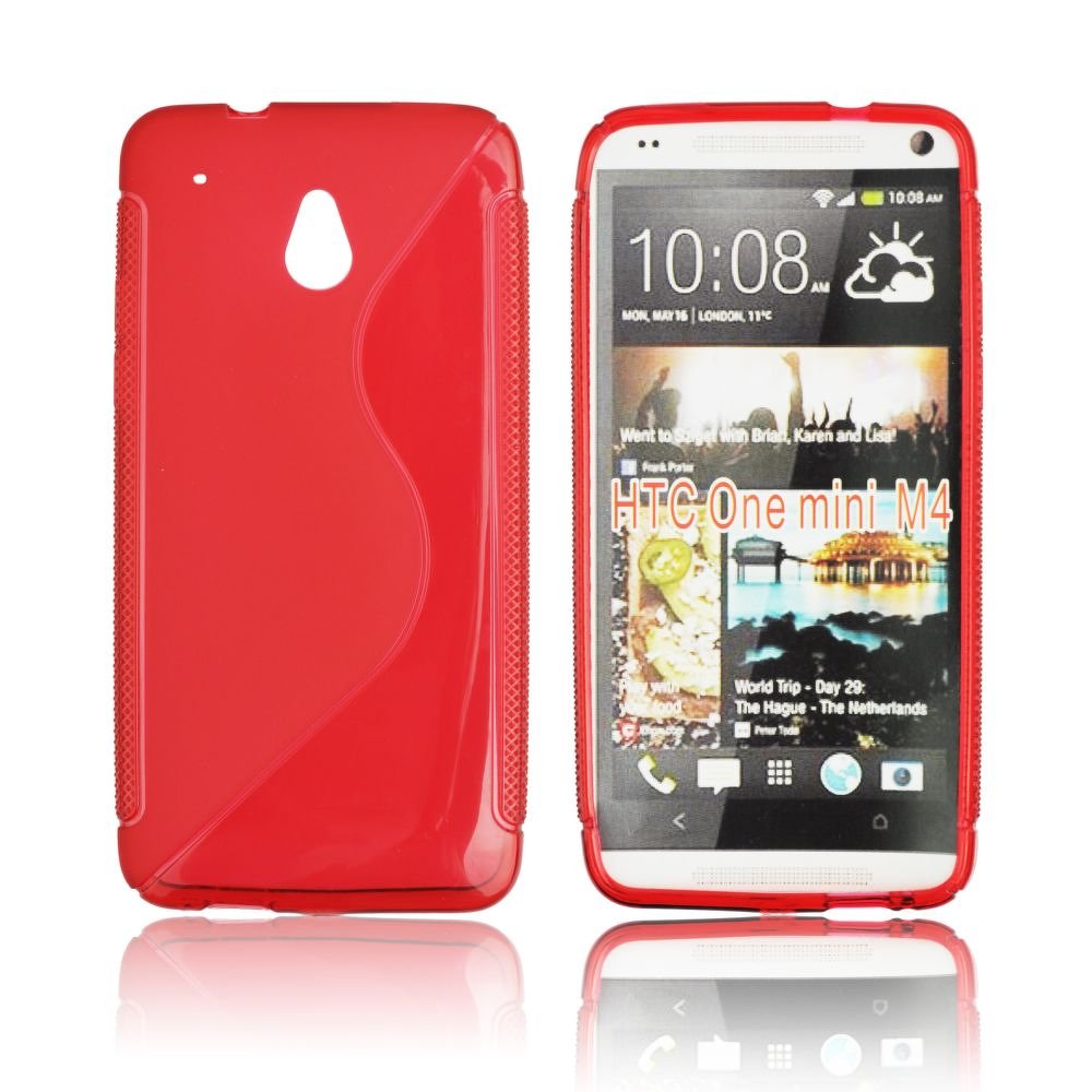 Obal na mobil HTC one MINI červený silikon