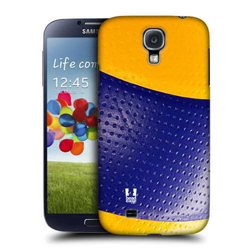 HEAD CASE pouzdro na mobil Samsung galaxy S4 sport volejbal modrá a žlutá