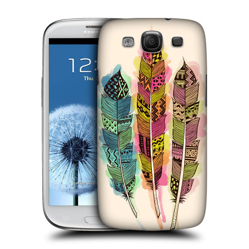 HEAD CASE plastový obal na mobil Galaxy S3 i9300 barevná pírka vodová barva