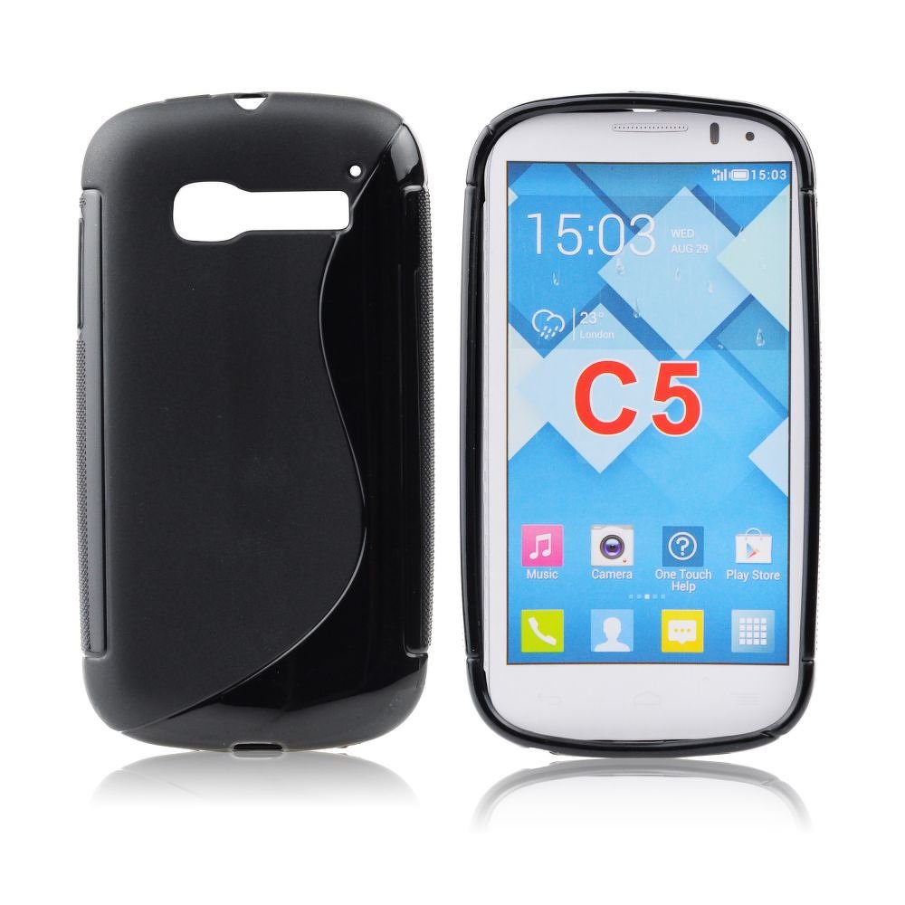 Silikonový obal S line na mobil Alcatel One Touch Pop C5 černá barva