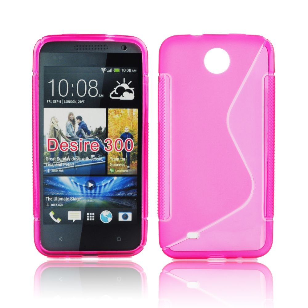 Pouzdro na mobil HTC Desire 300 růžový silikon