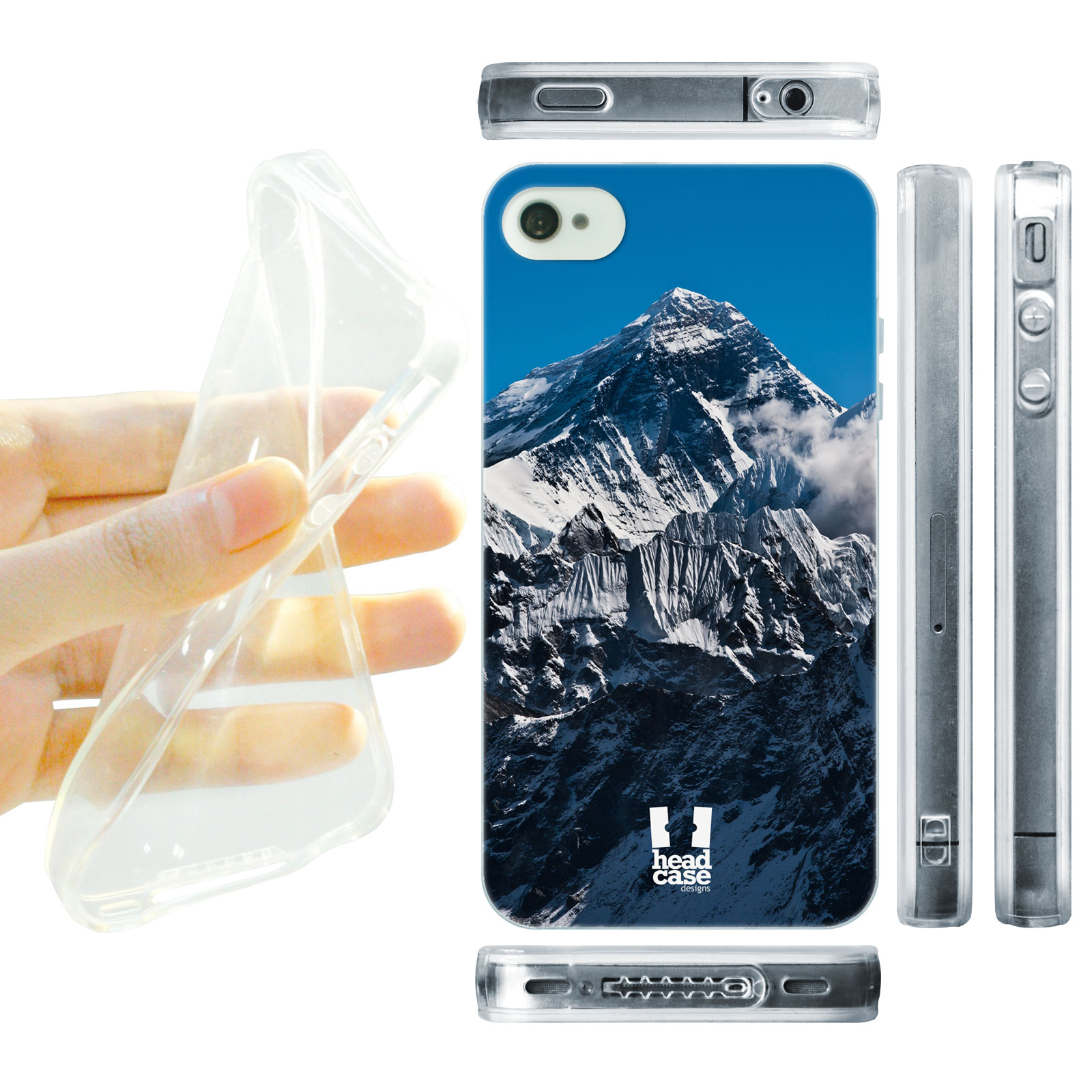 HEAD CASE silikonový obal na mobil Iphone 4/4S foto vrchol Mount Everest Himálaje 