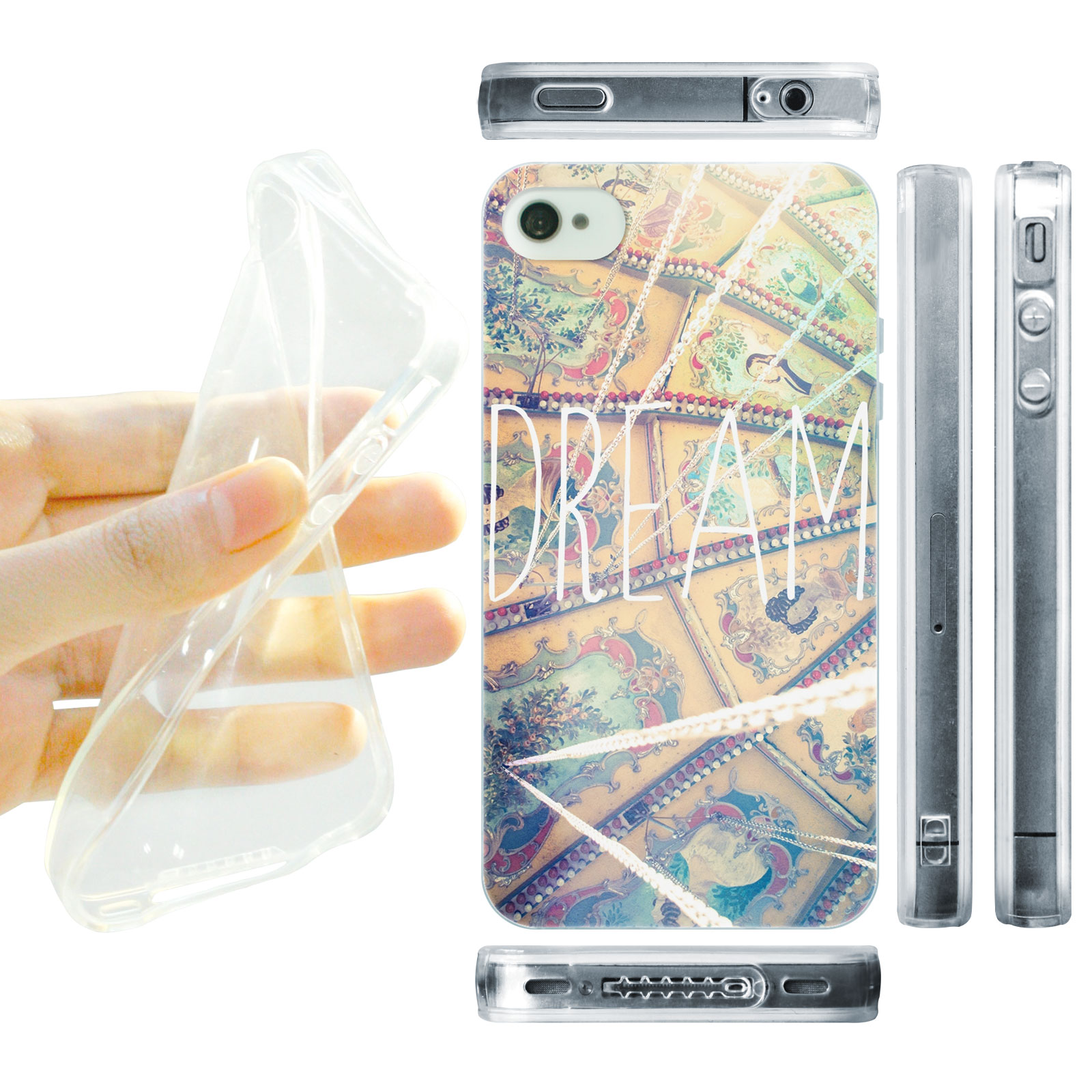 HEAD CASE silikonový obal na mobil Iphone 4/4S snění dream pozitivní myšlenky