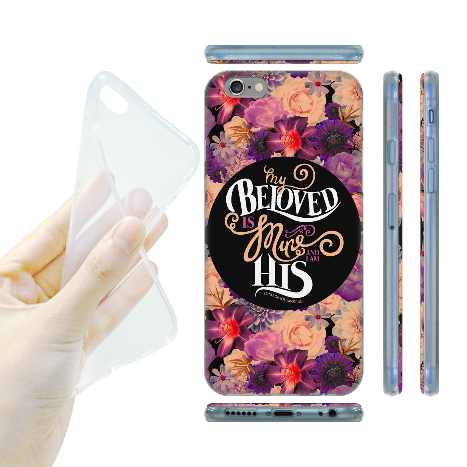 HEAD CASE silikonový obal na mobil Iphone 6/6S krásné květy fialová BELOVED