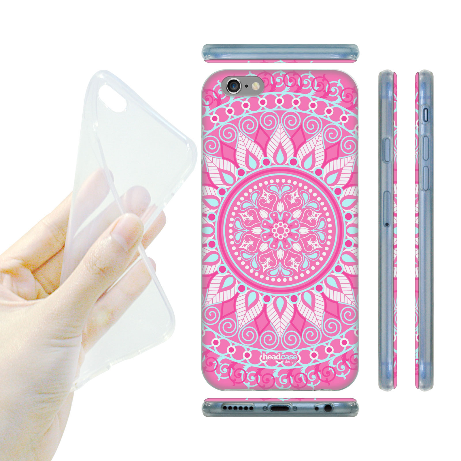 HEAD CASE silikonový obal na mobil Iphone 6 Indie růžová mandala