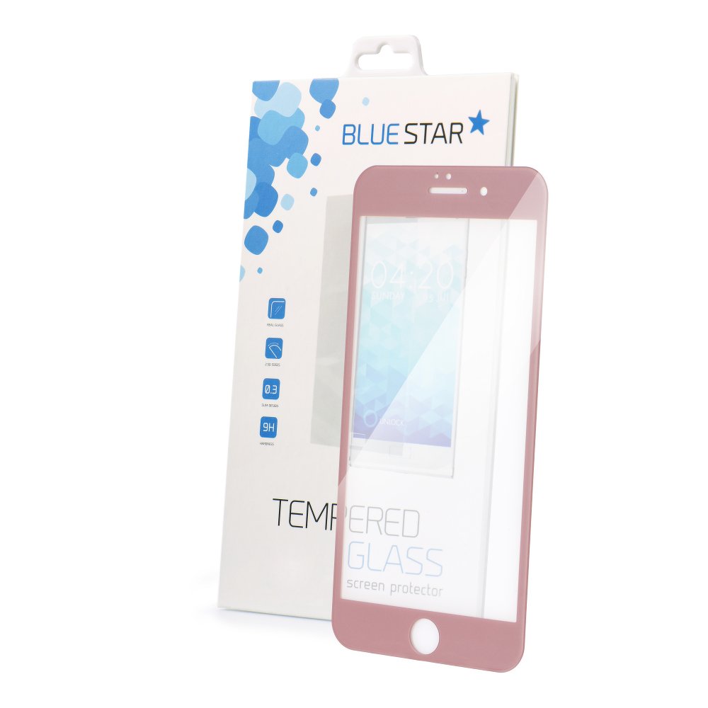 BLUE STAR 3D Tvrzené Sklo pro Iphone 7/8 plné krycí sklo růžovo zlaté okraje