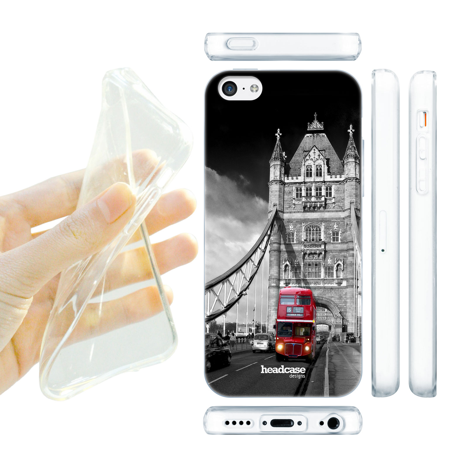 HEAD CASE silikonový obal na mobil Iphone 5C krásná místa most London Bridge
