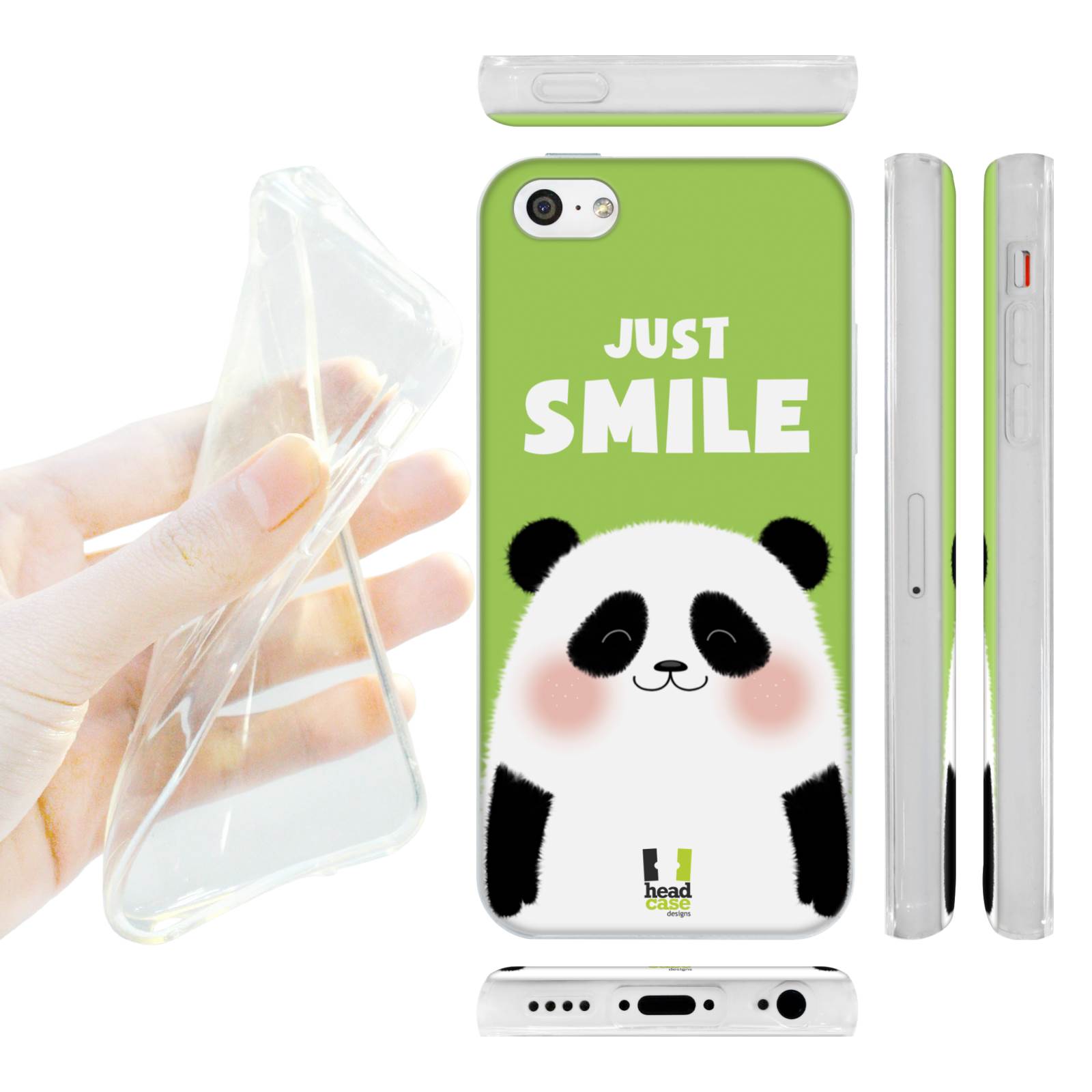 HEAD CASE silikonový obal na mobil Iphone 5C šťastná zvířátka panda