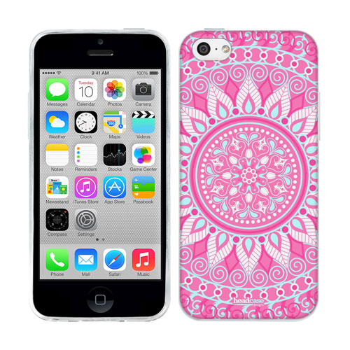 HEAD CASE silikonový obal na mobil Iphone 5C Indie Mandala růžová barva