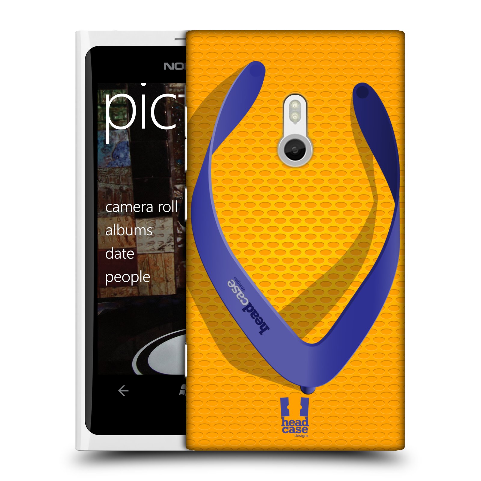 HEAD CASE Obal Nokia Lumia 800 oranžová barva