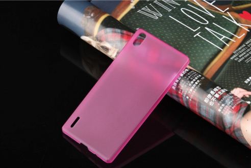 Pouzdro, kryt, obal SES ultratenký 0,3mm plastový na mobil HUAWEI P7 růžová