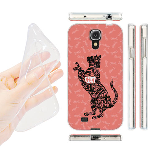 HEAD CASE silikonový obal na mobil Samsung galaxy S4 kočka růžové pozadí