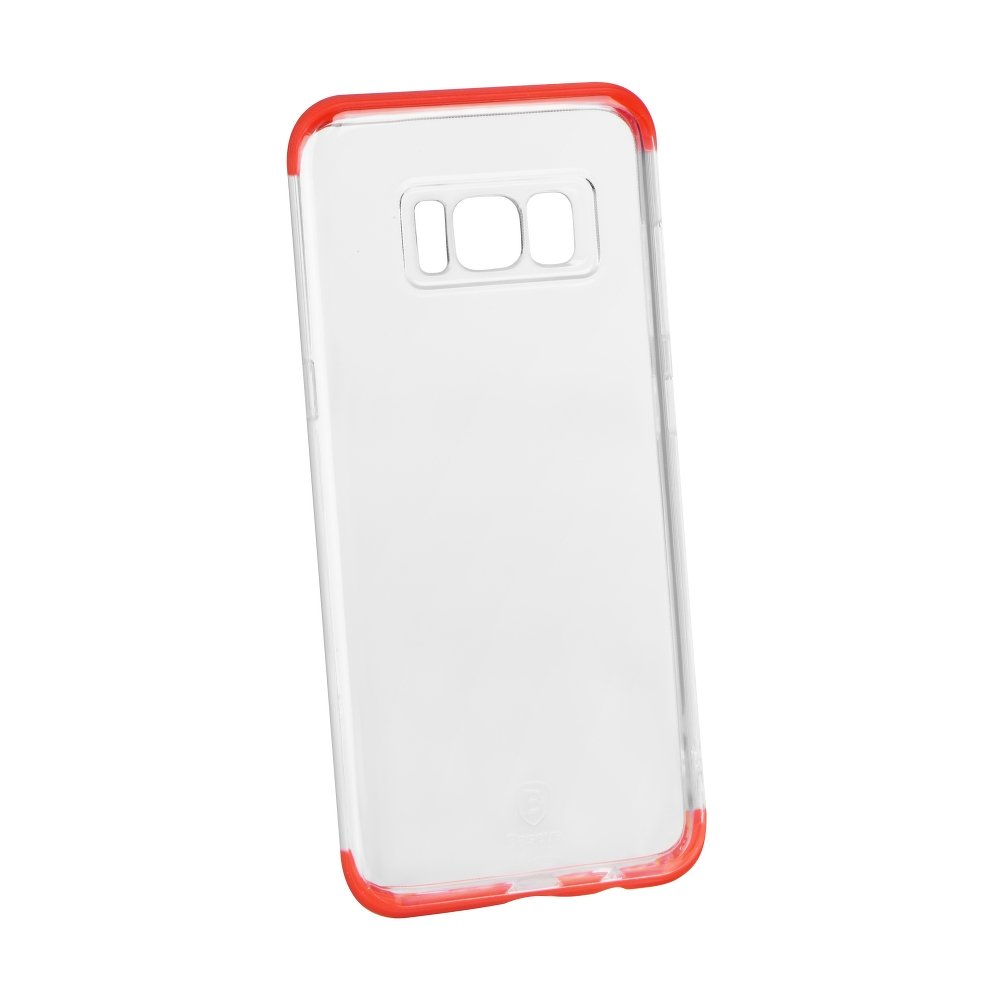 Silikonový odolný obal Samsung Galaxy S8 Armor case Baseus čirý červené okraje