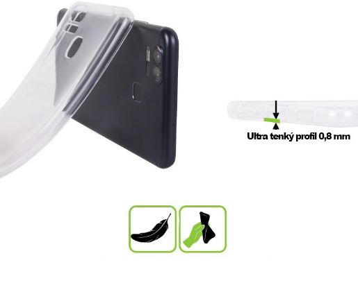 Silikonový obal na mobil ZTE Blade A602 HEAD CASE čirý