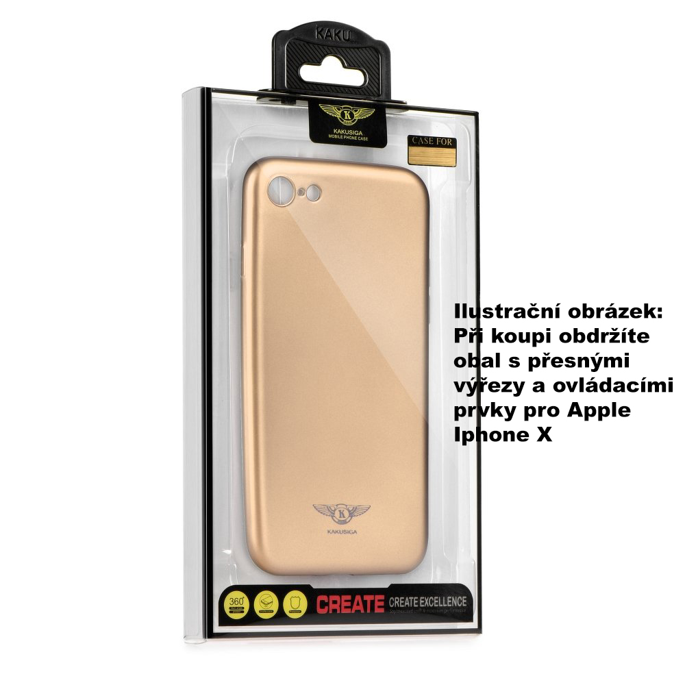 Originální obal pro Apple Iphone X / XS Kaku SIGALE sametový efekt zlatá
