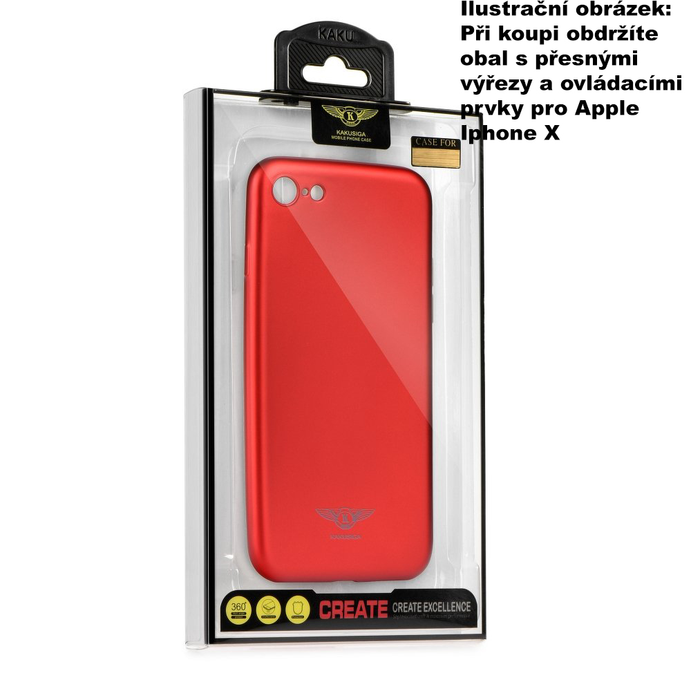 Originální obal pro Apple Iphone X/XS Kaku SIGALE sametový efekt červená