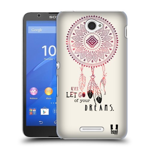 HEAD CASE obal na mobil Sony XPERIA E4 indiánský motiv čeveno-bílá barva