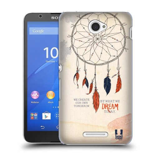 HEAD CASE obal na mobil Sony XPERIA E4 indiánský motiv lapač snů oranžovo-modrá 