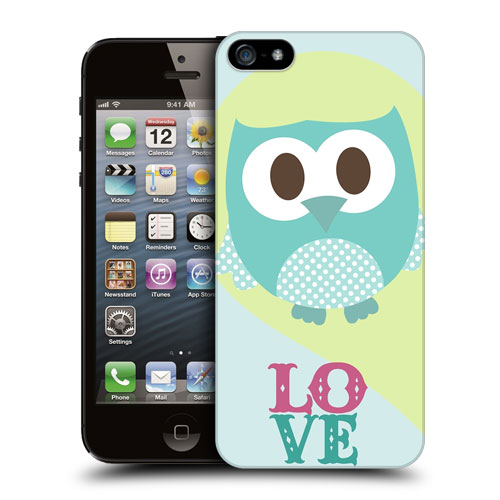 HEAD CASE plastový obal na mobil Iphone 5/5S motiv zamilovaná sovička modrá