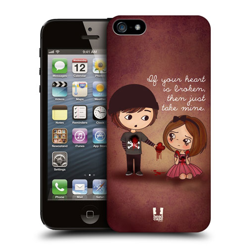 HEAD CASE plastový obal na mobil Iphone 5/5S motiv chlapec a dívka zlomené srdce