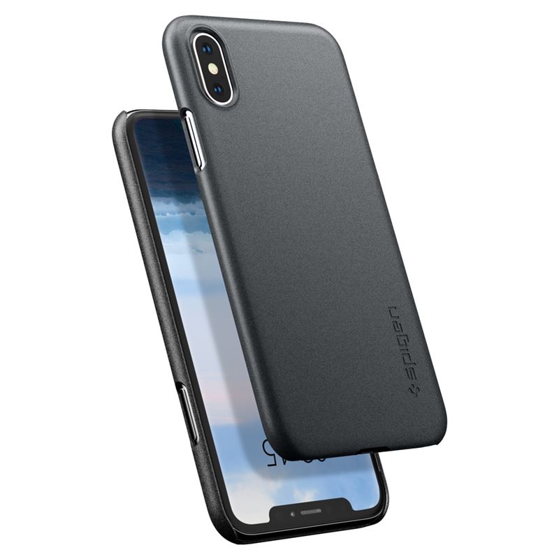 Zadní kryt, obal Spigen Thin Fit pro mobil iPhone XS / X šedý