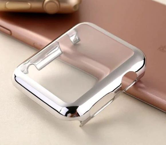 Pouzdro pro Apple Watch 38 mm stříbrné okraje
