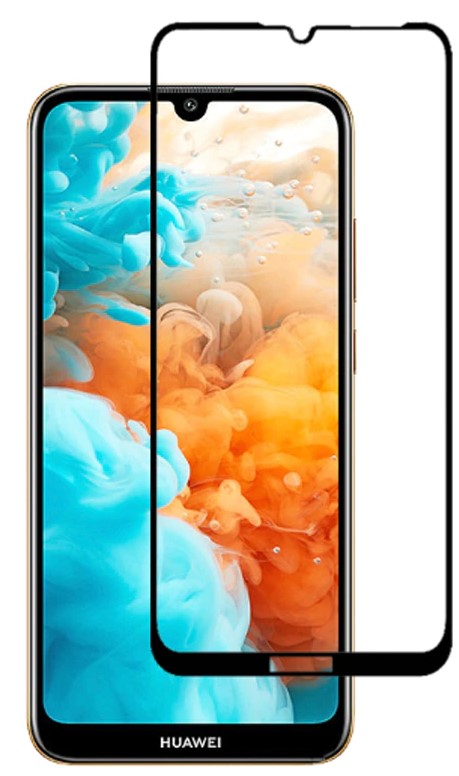 3D Ochranné tvrzené sklo pro mobil Huawei Y5 2019 černé okraje
