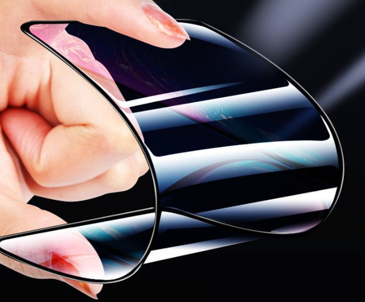 3D Ochranné ohebné tvrzené sklo pro mobil Samsug Galaxy A21s černé okraje