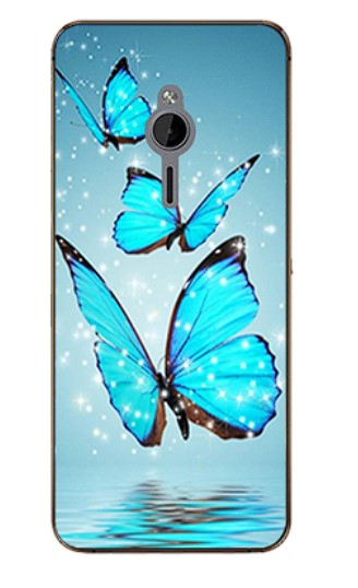 Silikonové pouzdro Nokia 230 modří motýlci