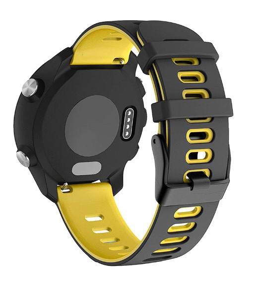 Dvoubarevný řemínek pro hodinky Garmin Forerunner 245 černo žlutá