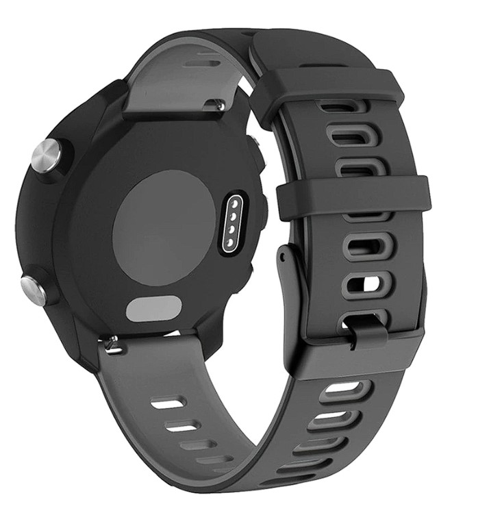 Dvoubarevný řemínek pro hodinky Garmin Forerunner 245 černá šedá