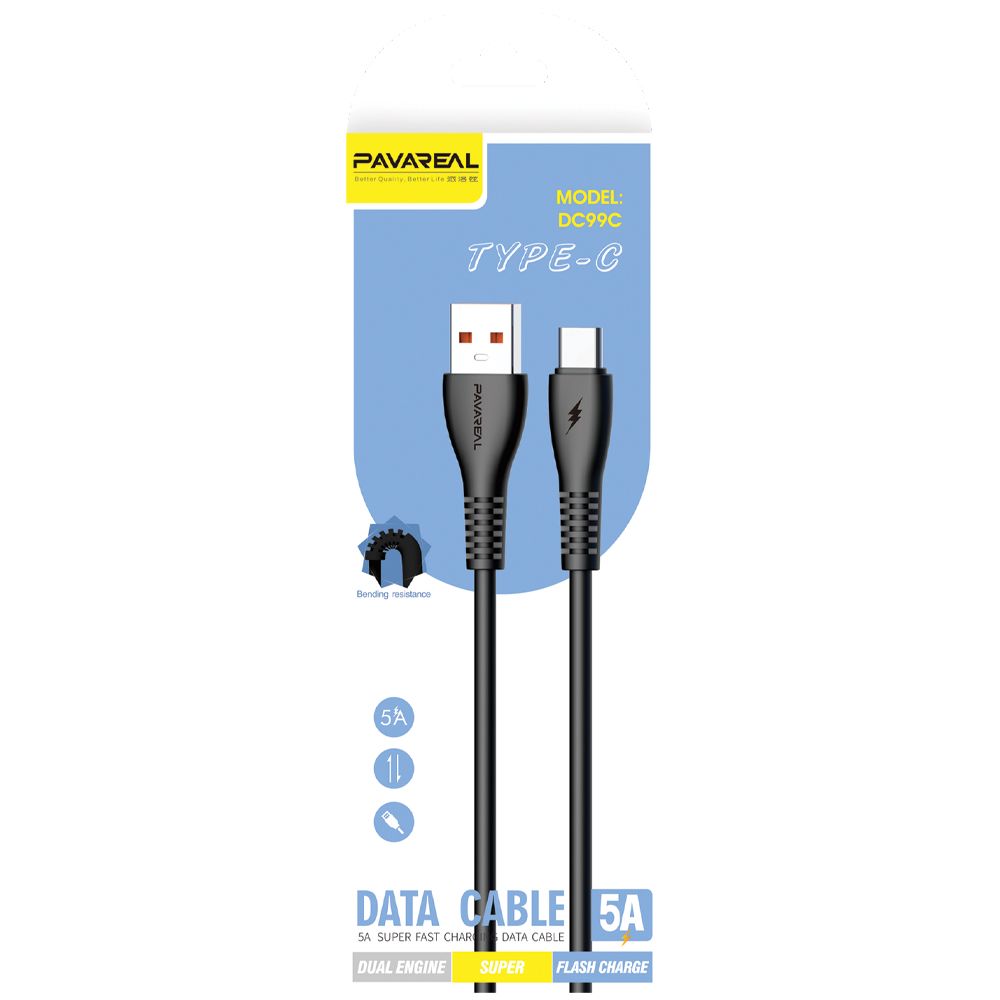 Nabíjecí a datový kabel Pavareal USB - USB Type C